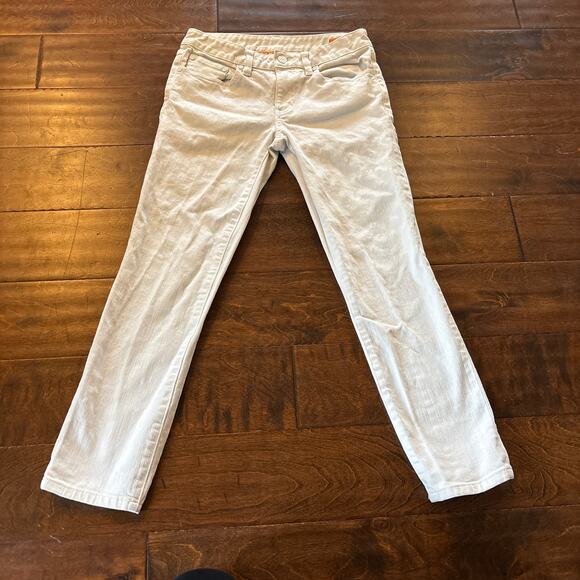 Tory Burch Mid Rise Alexa Cropped Skinny Jeans Denim White Women's Size 26 - Picture 3 of 11